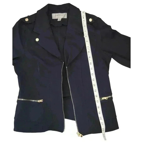Marc NY Andrew Marc Knit Moto Navy Jacket Size Medium - Picture 11 of 12
